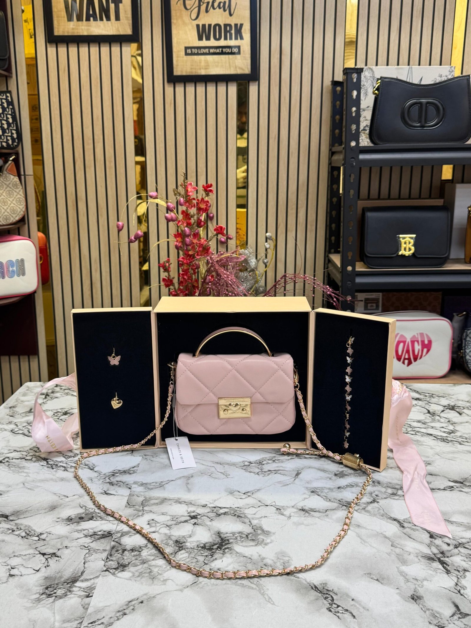 CHARLES & KEITH BOXY TOP HANDLE GIFT SET